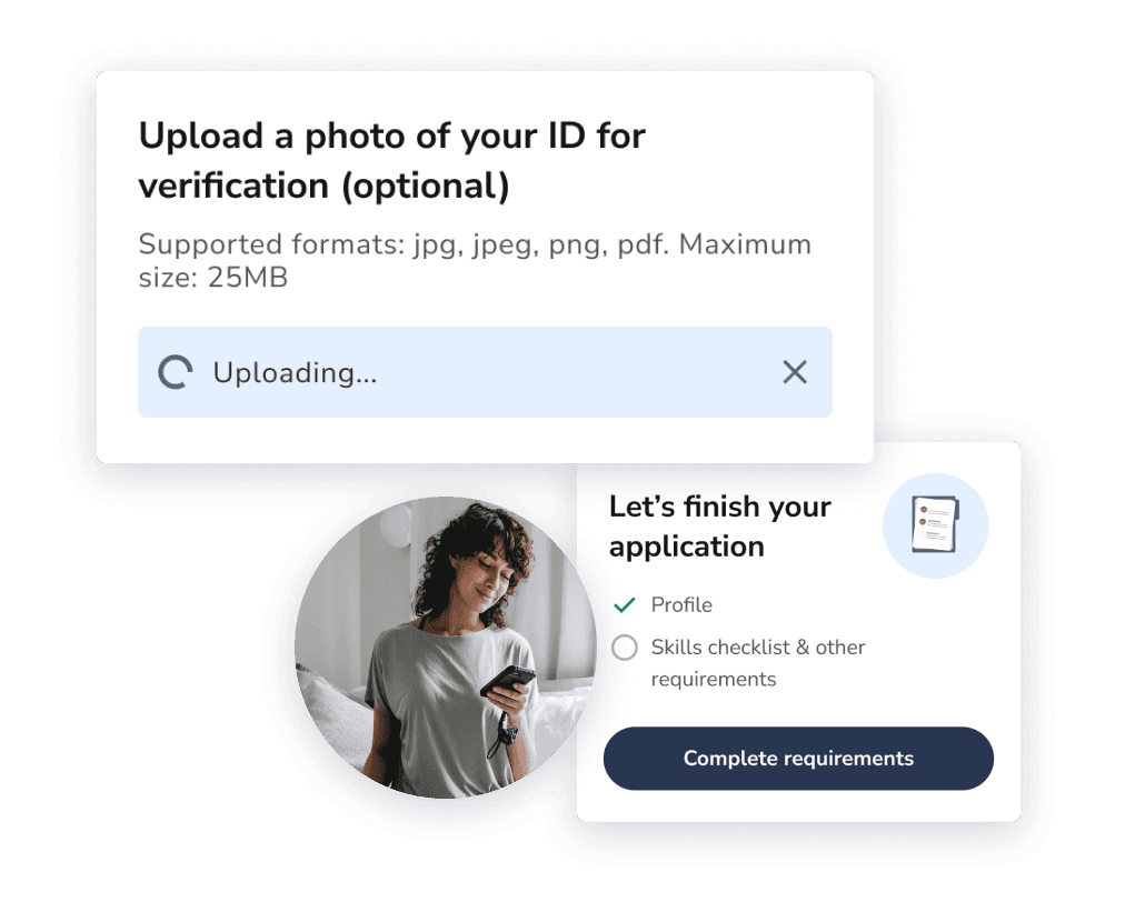 Securely upload documents on the Ingenovis Health mobile app.